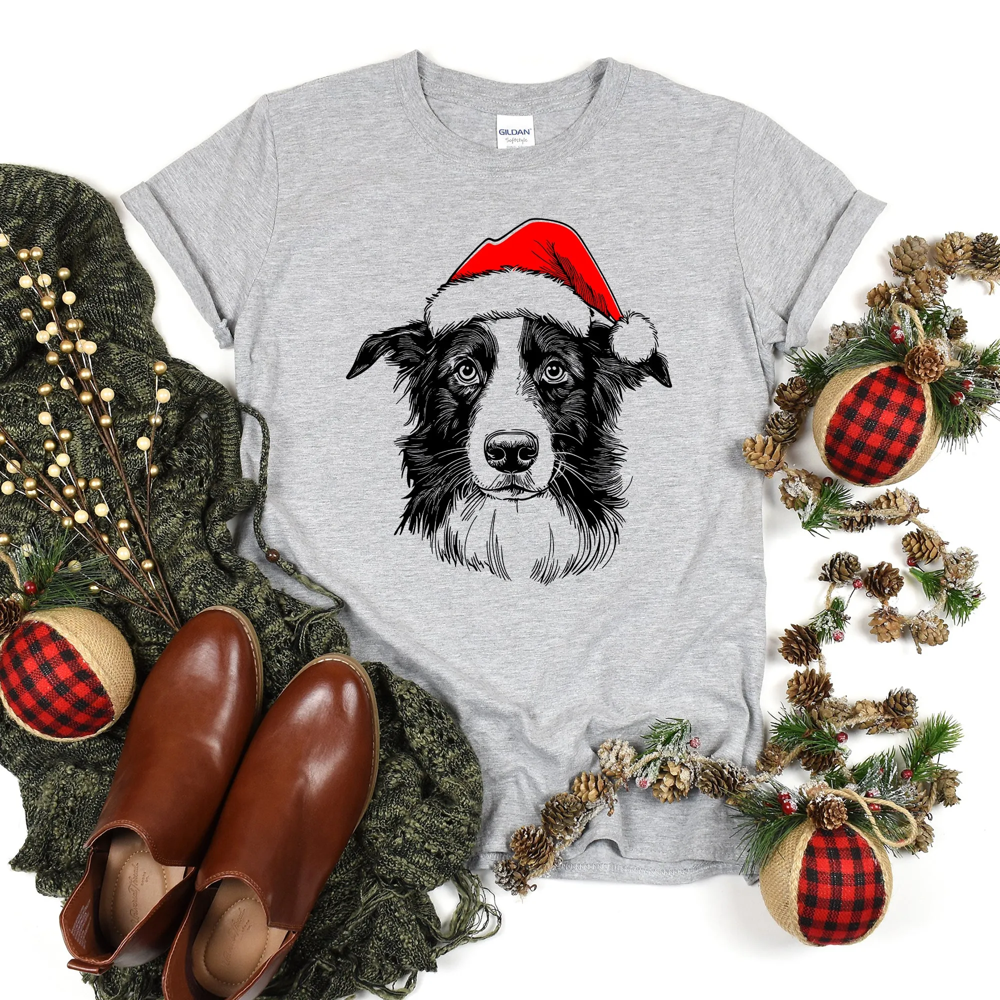 Border Collie, Santa, Dog, Christmas, Dog Lover, Pet T-Shirt Comfort Colors T-Shirt sold by Refinery Number One product image thumbnail 2
