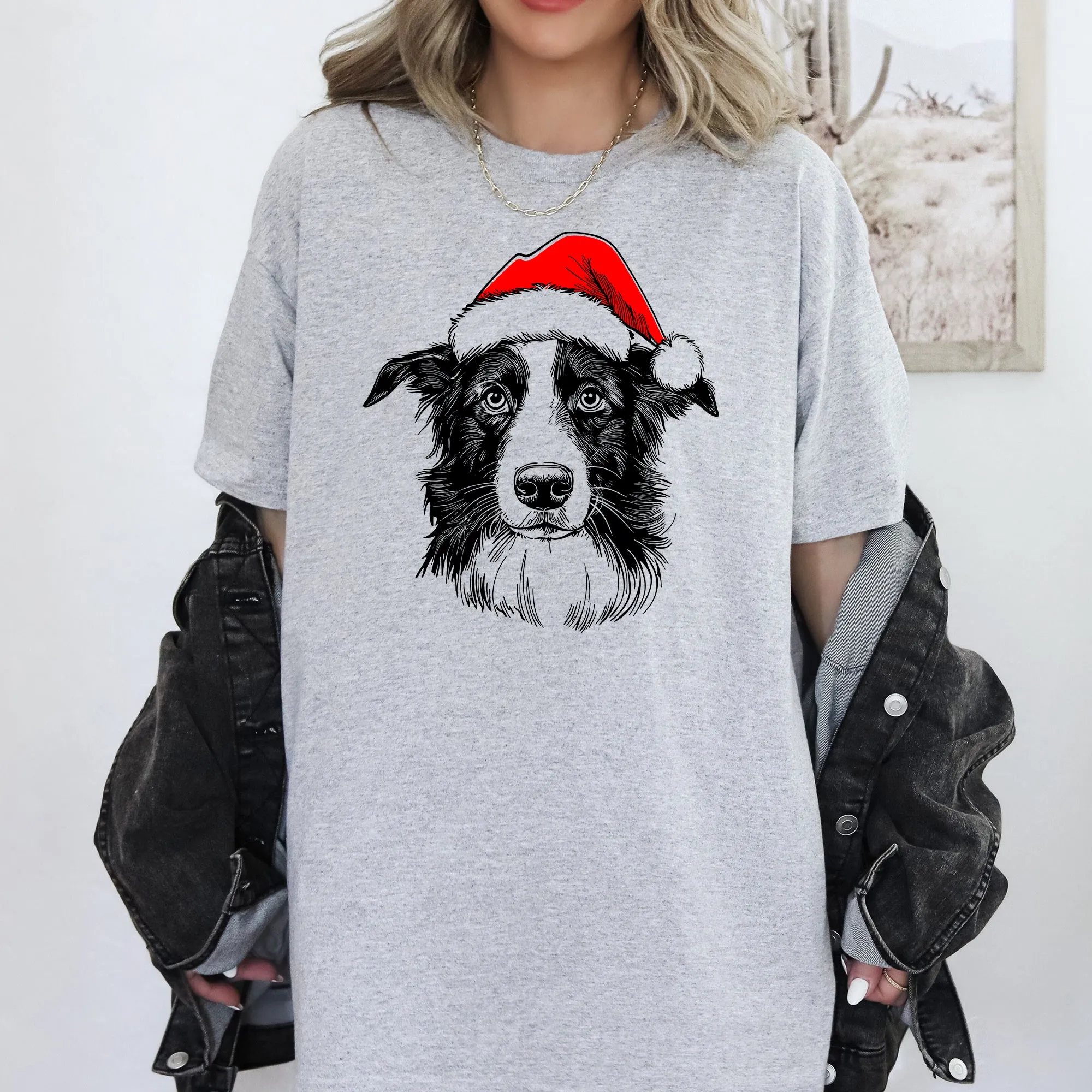 Border Collie, Santa, Dog, Christmas, Dog Lover, Pet T-Shirt Comfort Colors T-Shirt sold by Refinery Number One product image thumbnail 3