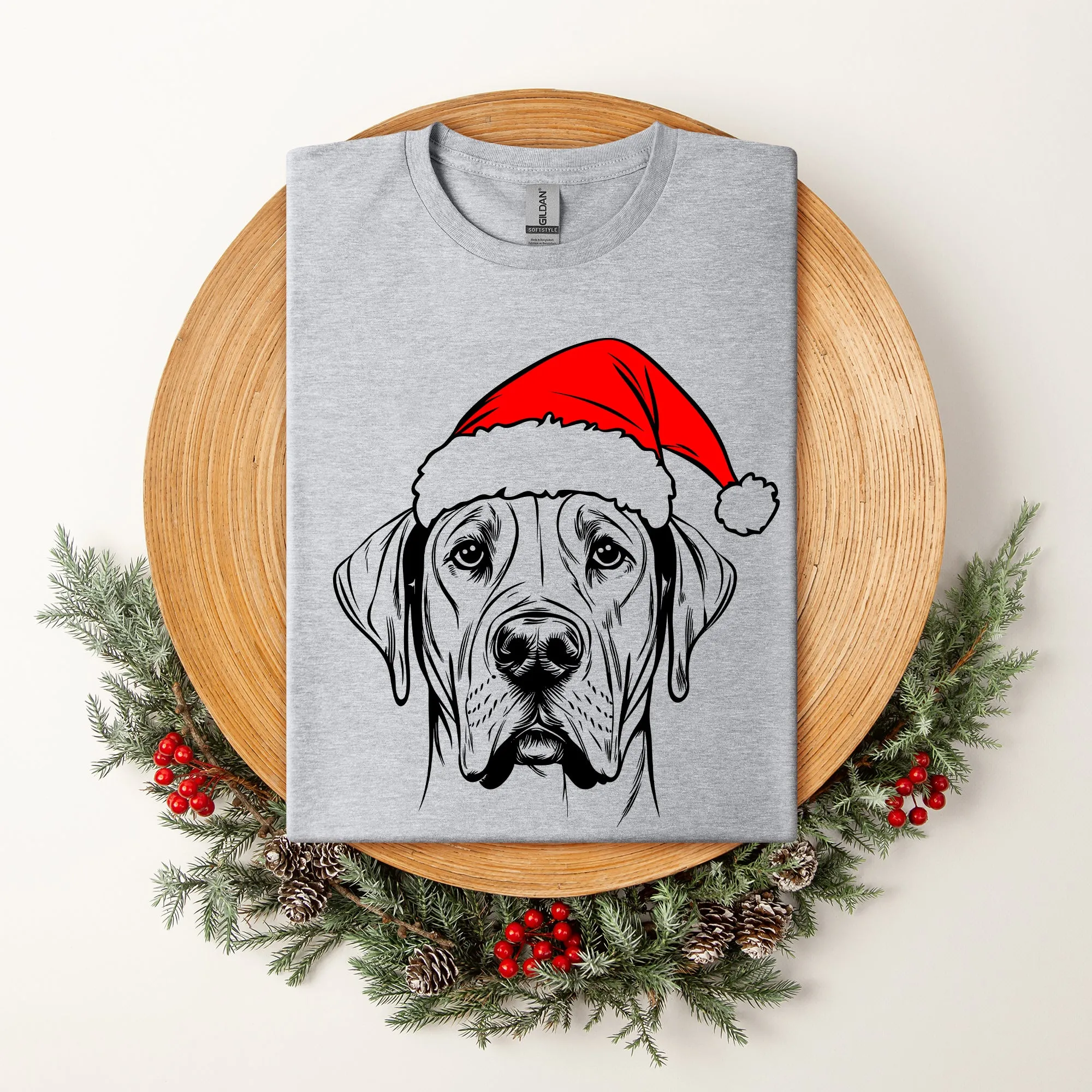 Great Dane, Santa, Dog, Christmas, Dog Lover, Pet T-Shirt Comfort Colors T-Shirt sold by Refinery Number One