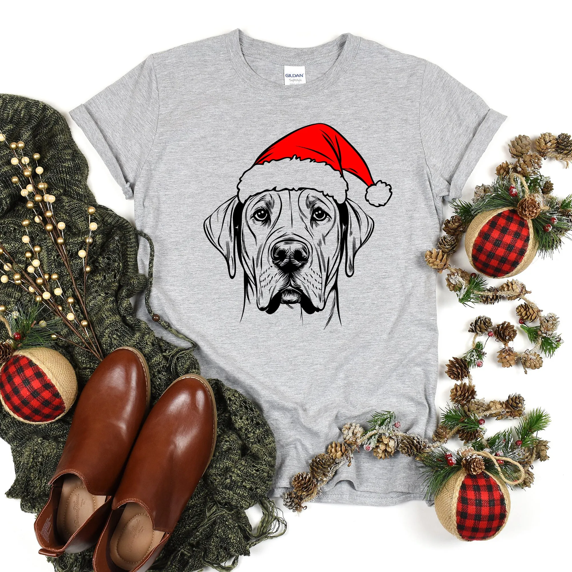 Great Dane, Santa, Dog, Christmas, Dog Lover, Pet T-Shirt Comfort Colors T-Shirt sold by Refinery Number One product image thumbnail 2