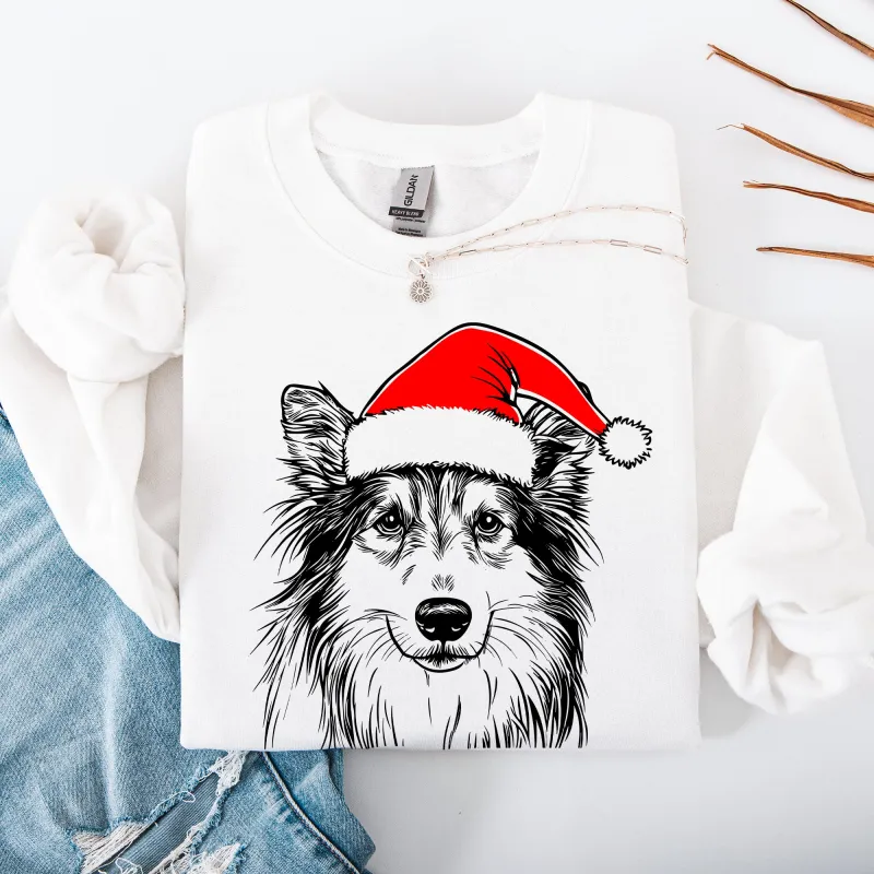 Sheltie, Shetland Sheepdog, Santa, Dog, Christmas, Dog Lover, Pet Sweatshirt sold by Refinery Number One