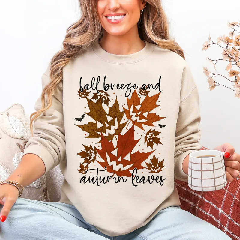 Fall Breeze and Autumn Leaves, Halloween Sweatshirt sold by Refinery Number One