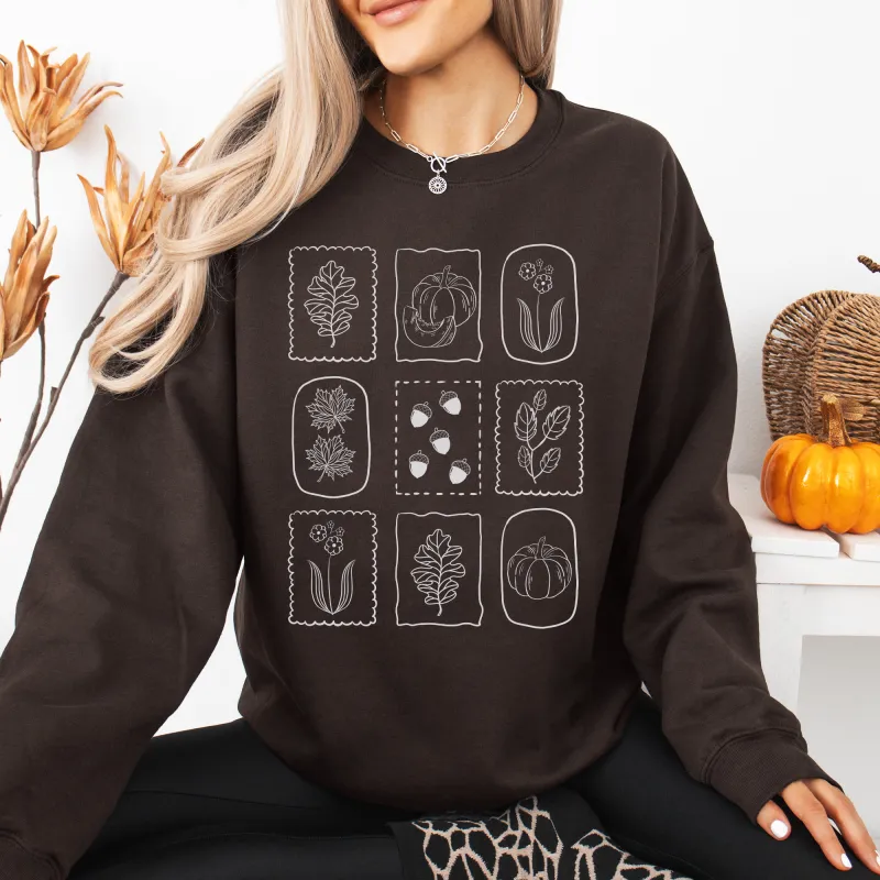 Autumn Flowers, Minimalist, Gorgeous, Fall, Pumpkin Sweatshirt sold by Refinery Number One