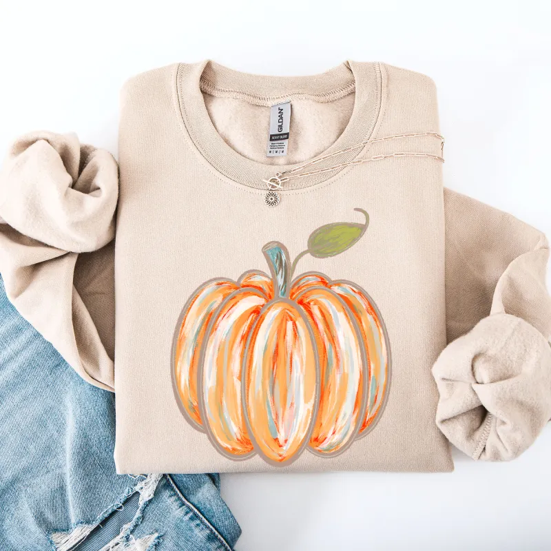 Watercolor Pumpkin, Halloween, Autumn, Fall Sweatshirt sold by Refinery Number One