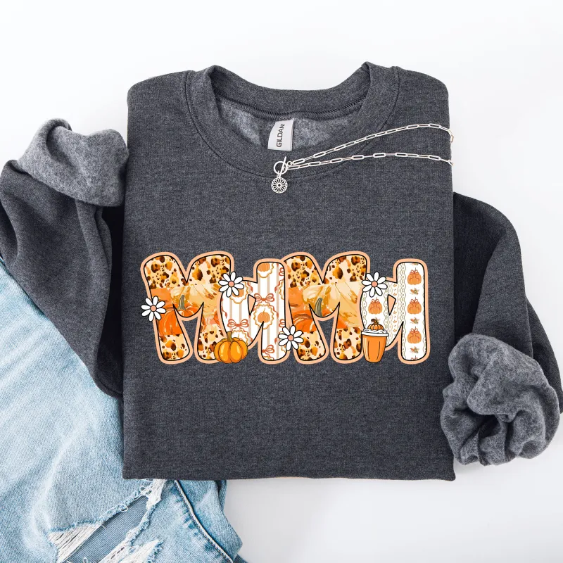 Mama, Pumpkin Pattern, Halloween, Autumn, Fall Sweatshirt sold by Refinery Number One