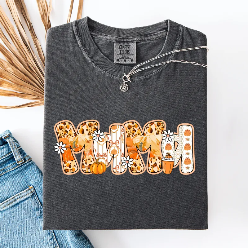 Mama, Pumpkin Pattern, Halloween, Autumn, Fall, Comfort Colors T-Shirt sold by Refinery Number One