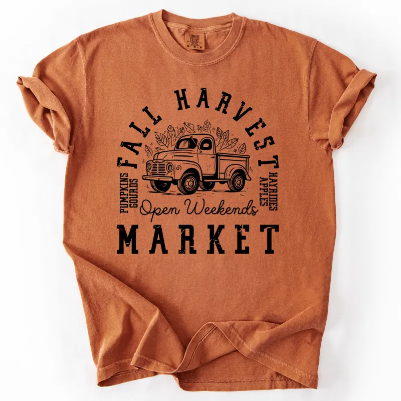 Fall Harvest Market, Pumpkins, Autumn, Comfort Colors T-Shirt made by Refinery Number One