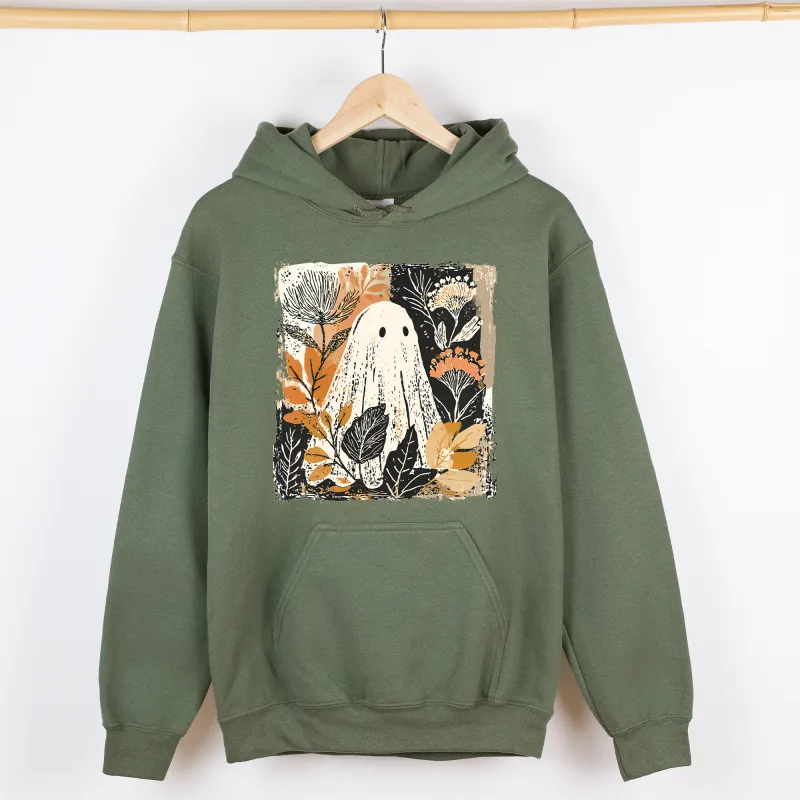 Vintage Ghost Halloween, Botanical, Floral, Autumn, Fall, Graphic Hoodie, Hooded Sweatshirt sold by Refinery Number One