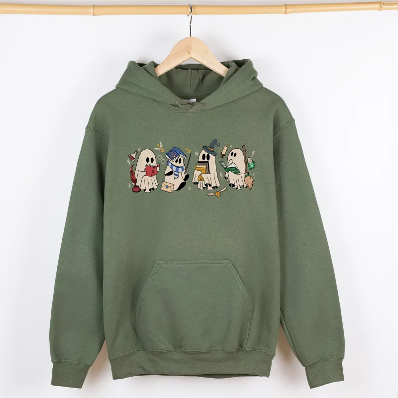 Reading Ghosts, Witches, Wizards, Halloween, Trending, Graphic Hoodie, Hooded Sweatshirt sold by Refinery Number One