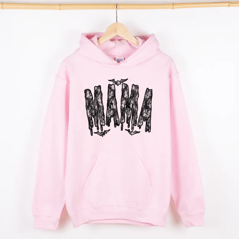 Mama, Faux Lace, Halloween, Coquette, Cute, Graphic Hoodie, Hooded Sweatshirt sold by Refinery Number One
