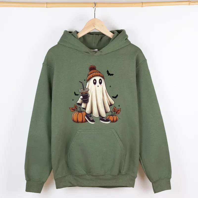 Coffee Lover, Ghost, Vintage, Western, Witch, Aesthetic, Meme, Halloween, Costume, Graphic Hoodie, Hooded Sweatshirt sold by Refinery Number One