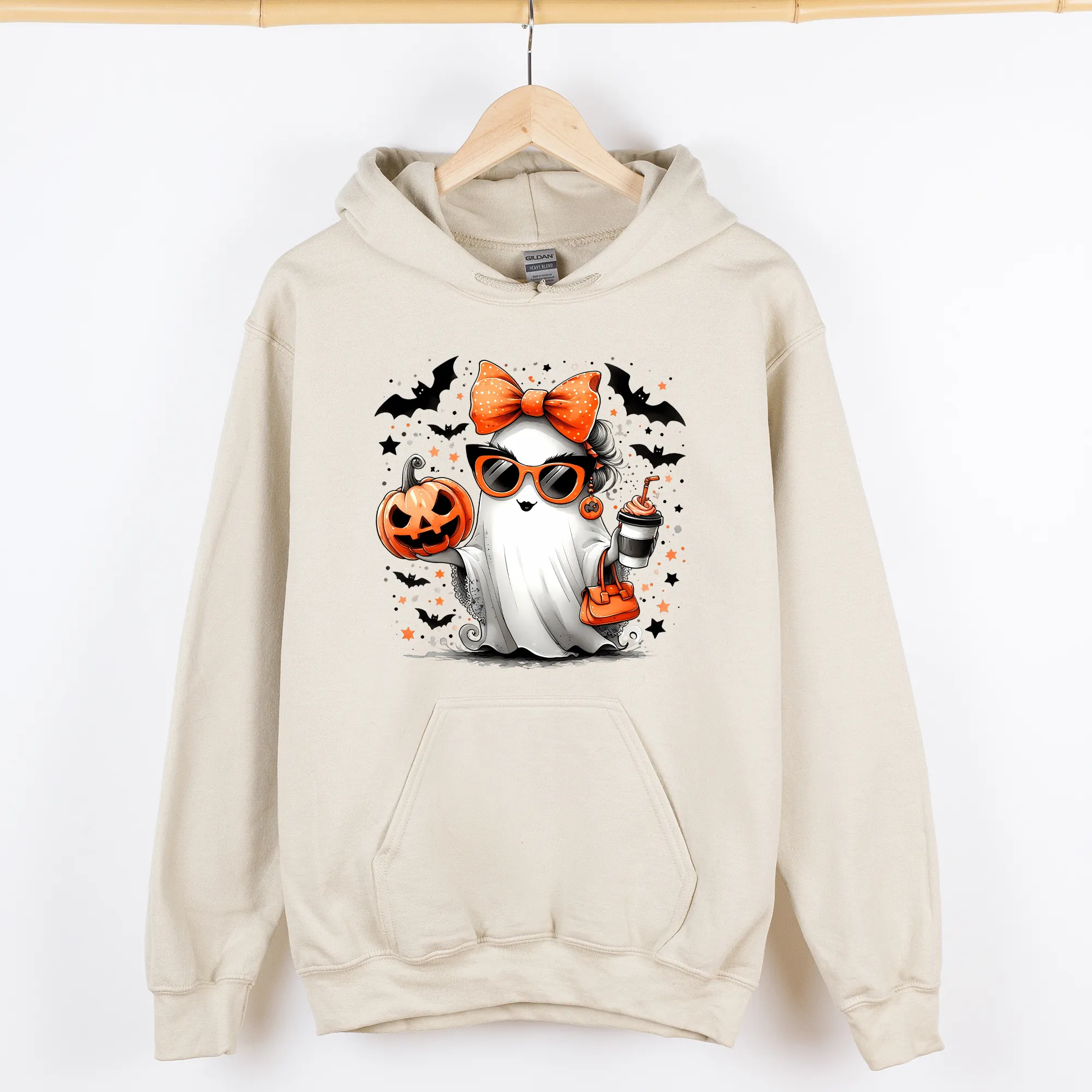 Fancy, Coffee Lover Ghost, Pumpkin, Vintage, Western, Witch, Aesthetic, Meme, Halloween, Costume, Graphic Hoodie, Hooded Sweatshirt sold by Refinery Number One product image thumbnail 3