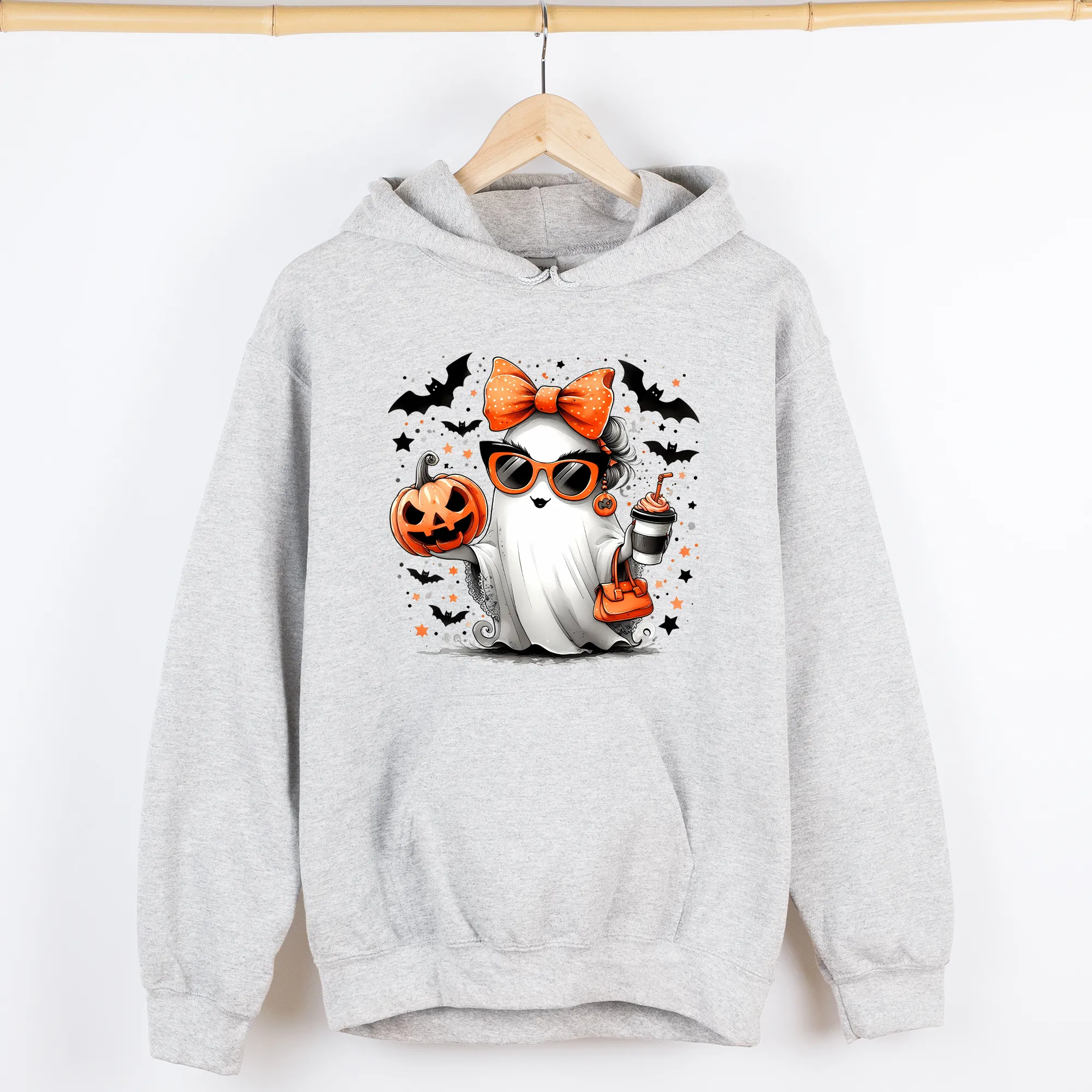 Fancy, Coffee Lover Ghost, Pumpkin, Vintage, Western, Witch, Aesthetic, Meme, Halloween, Costume, Graphic Hoodie, Hooded Sweatshirt sold by Refinery Number One product image thumbnail 2