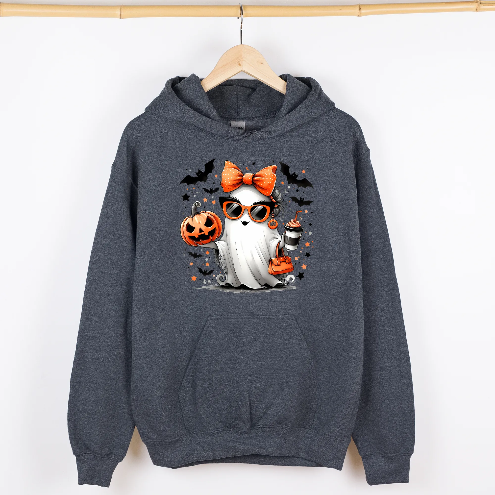 Fancy, Coffee Lover Ghost, Pumpkin, Vintage, Western, Witch, Aesthetic, Meme, Halloween, Costume, Graphic Hoodie, Hooded Sweatshirt sold by Refinery Number One product image thumbnail 4