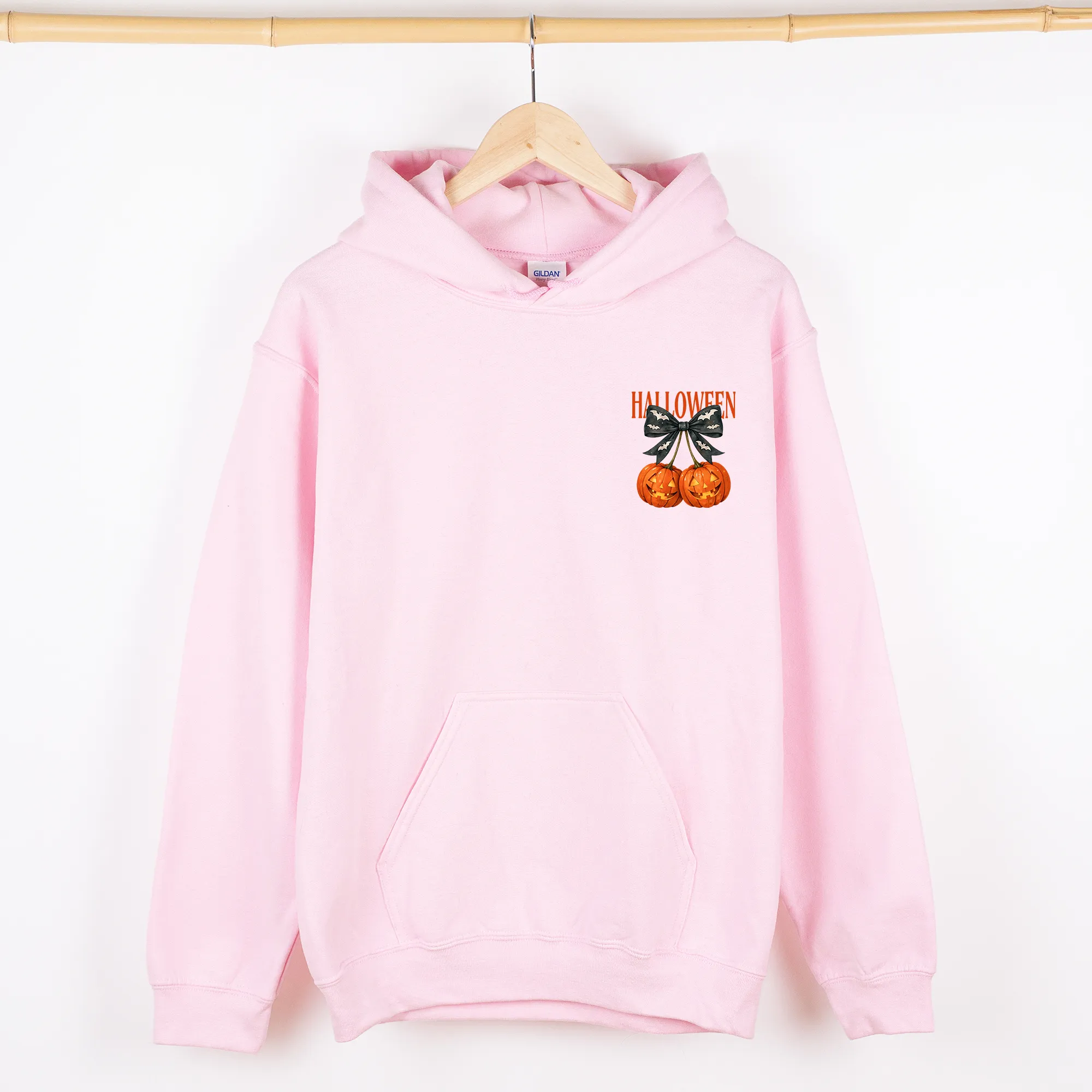 Halloween Jack-o-Lanterns, Cherry, Coquette, Cute, Adorable, Pocket, Graphic Hoodie, Hooded Sweatshirt sold by Refinery Number One product image thumbnail 5