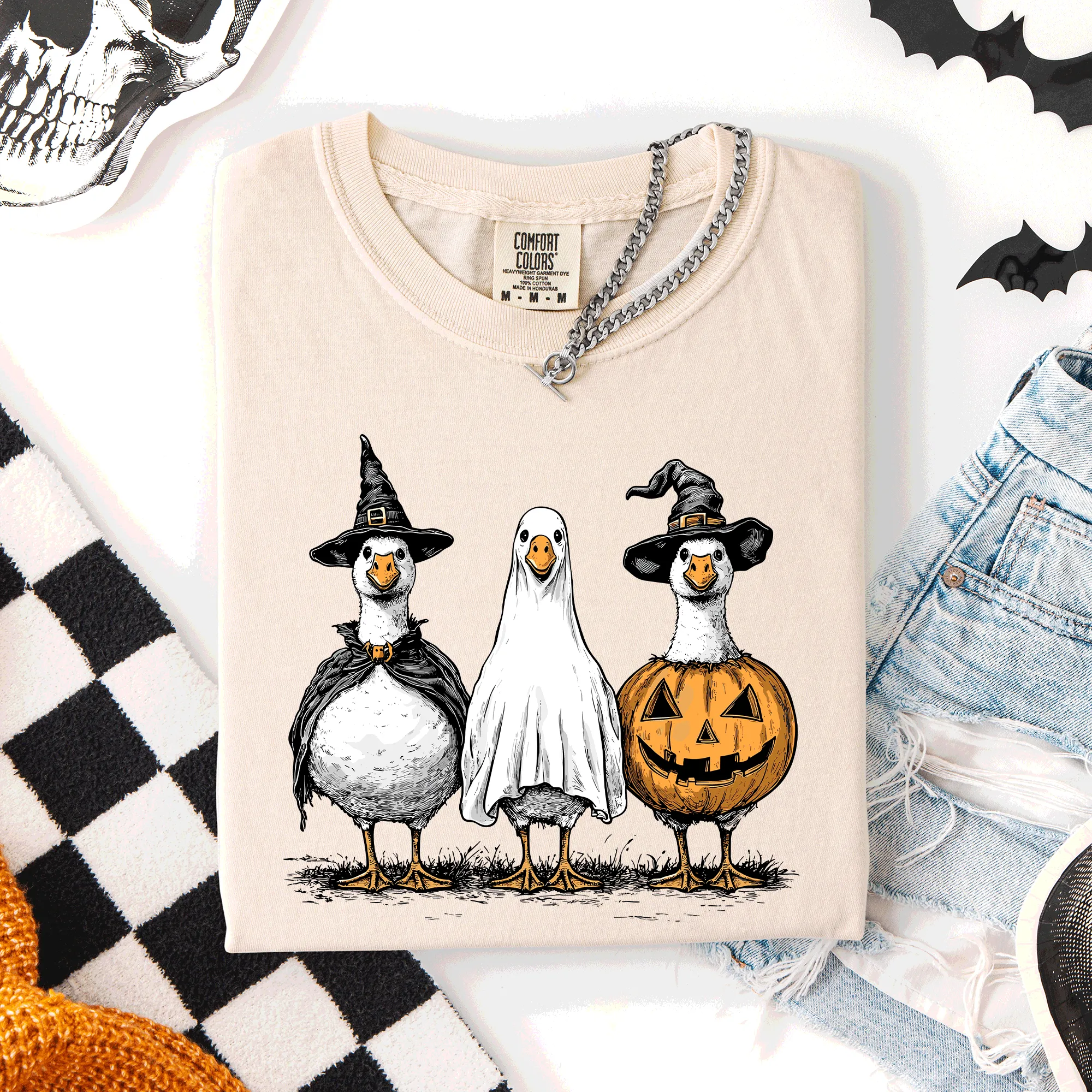 Cute Halloween Geese, Funny, Cute, Comfort Colors T-Shirt sold by Refinery Number One product image thumbnail 4