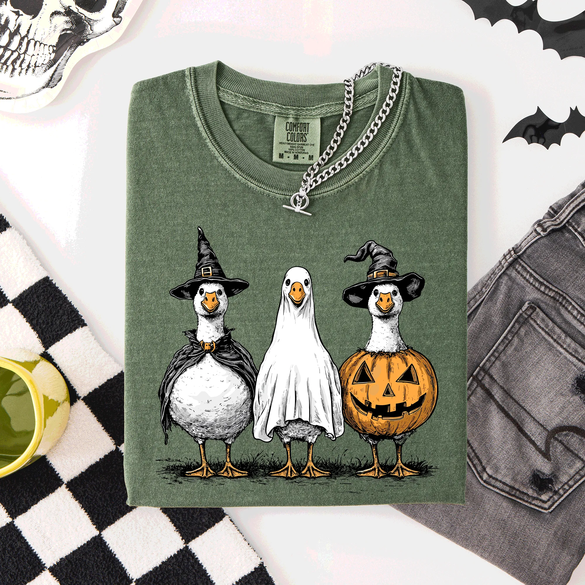 Cute Halloween Geese, Funny, Cute, Comfort Colors T-Shirt sold by Refinery Number One product image thumbnail 2