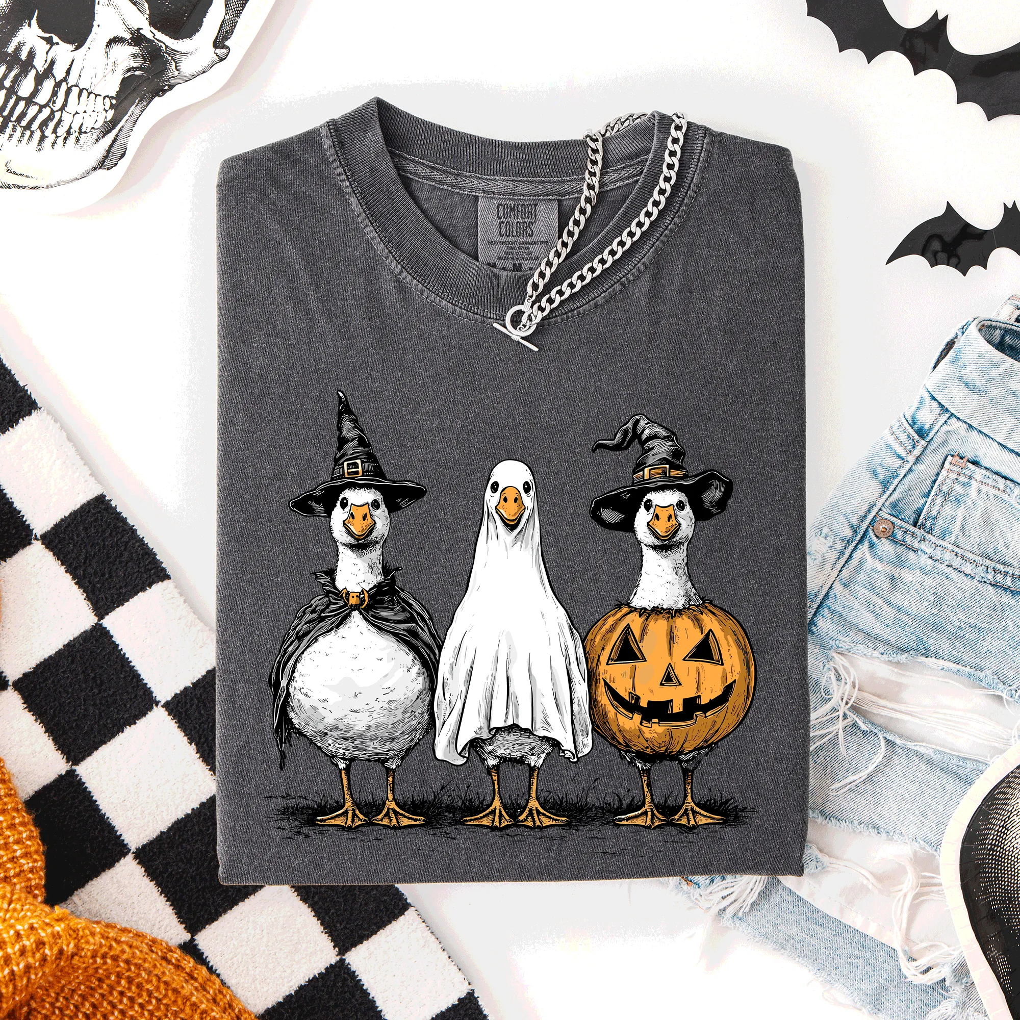 Cute Halloween Geese, Funny, Cute, Comfort Colors T-Shirt sold by Refinery Number One product image thumbnail 3