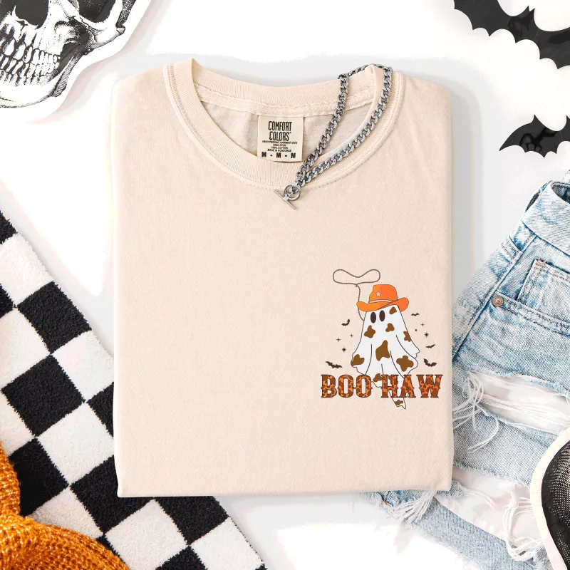 Boo Haw, Cowboy, Western, Country, Halloween, Pocket, Comfort Colors T-Shirt sold by Refinery Number One