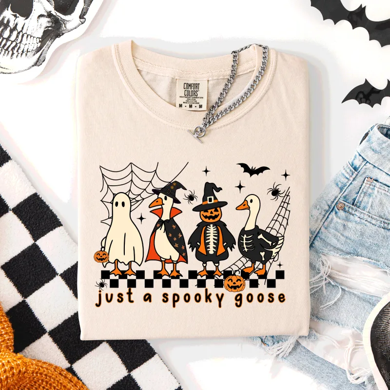 Just A Spooky Goose, Checkered, Halloween, Spooky, Comfort Colors T-Shirt sold by Refinery Number One