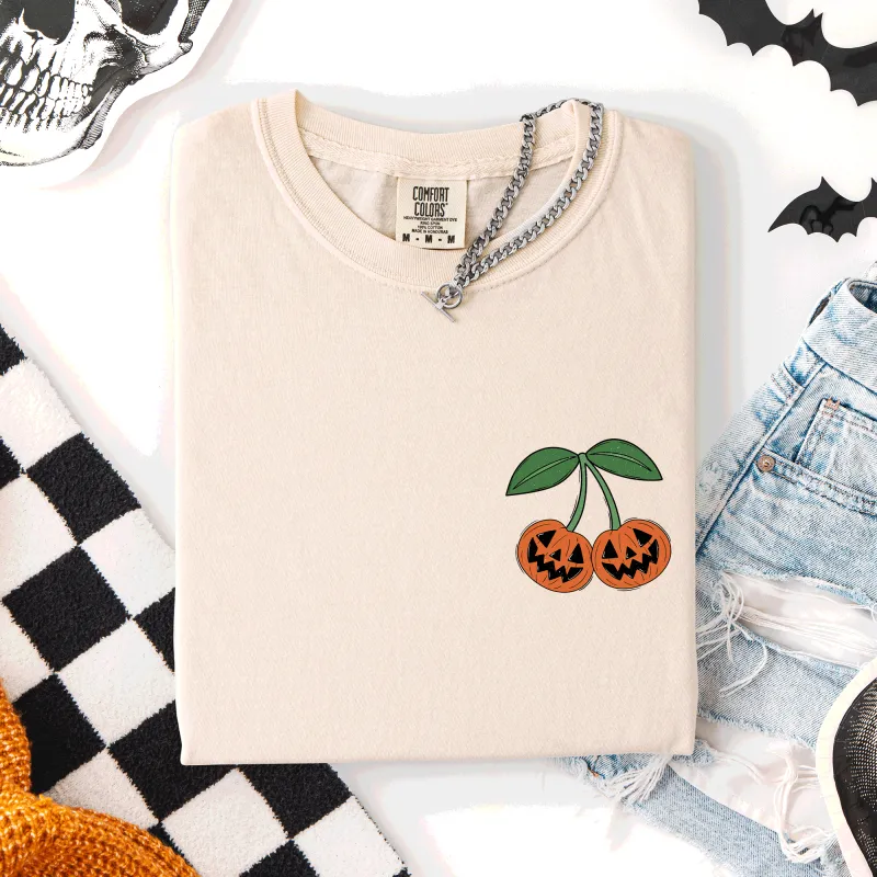 Jack o Lantern, Cherry, Halloween, Cute, Vintage, Retro, Comfort Colors T-Shirt sold by Refinery Number One