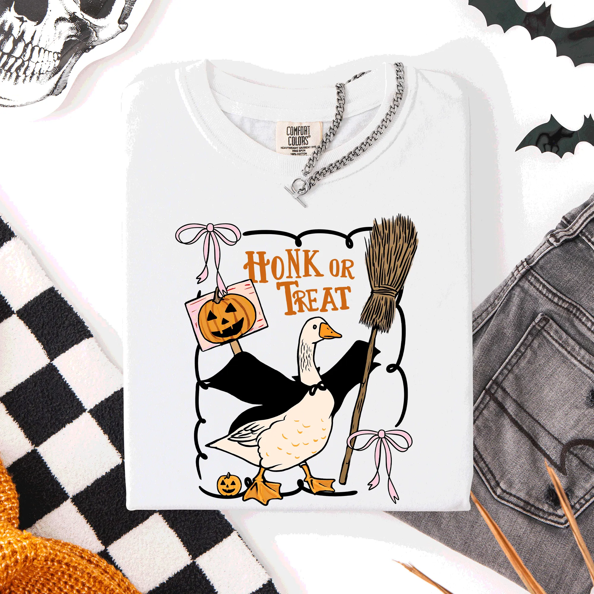 Honk or Treat, Cute Goose, Halloween, Witch, Comfort Colors T-Shirt sold by Refinery Number One product image thumbnail 5