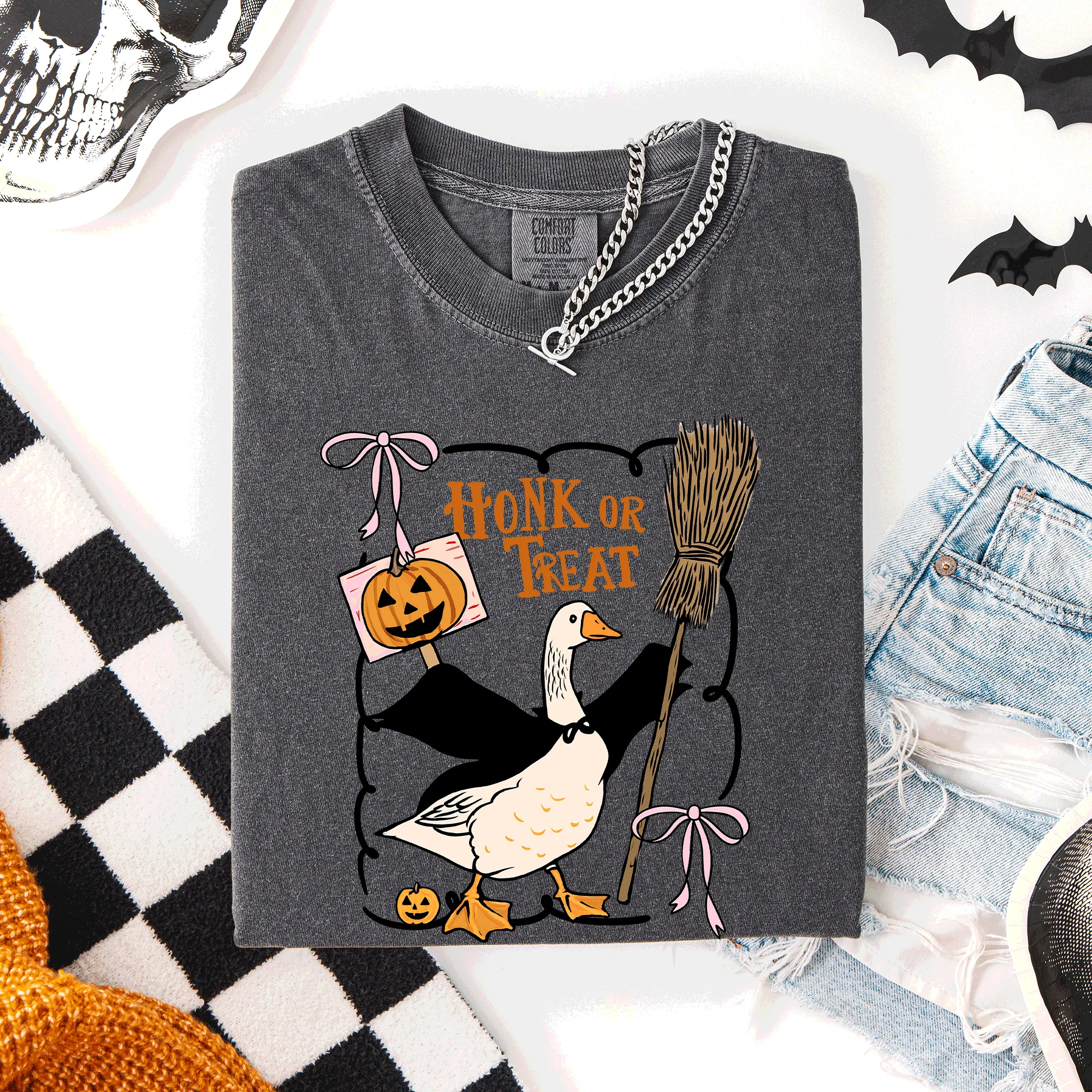 Honk or Treat, Cute Goose, Halloween, Witch, Comfort Colors T-Shirt sold by Refinery Number One product image thumbnail 2