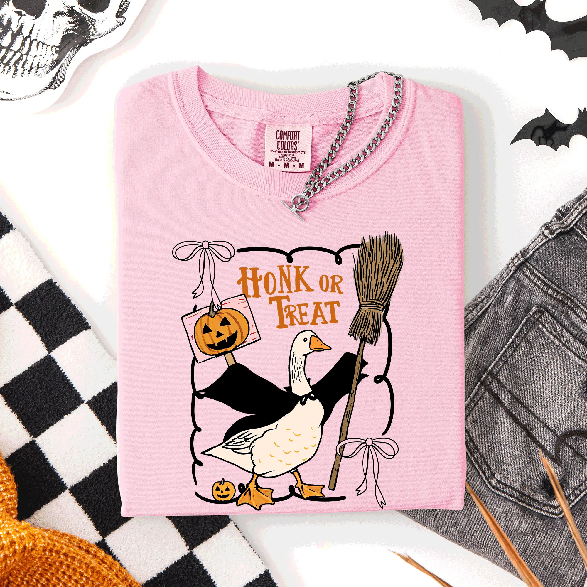 Honk or Treat, Cute Goose, Halloween, Witch, Comfort Colors T-Shirt sold by Refinery Number One product image thumbnail 3