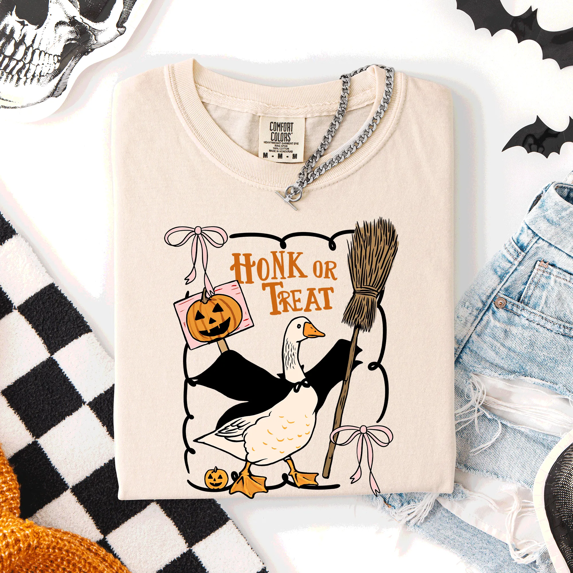 Honk or Treat, Cute Goose, Halloween, Witch, Comfort Colors T-Shirt sold by Refinery Number One