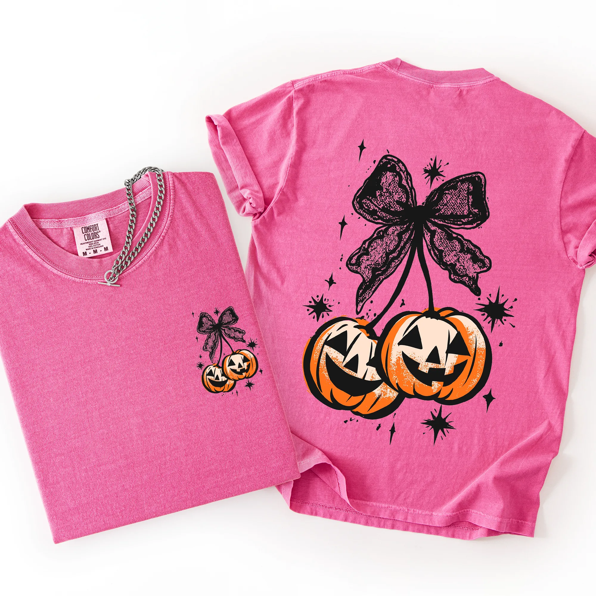 Halloween Cherry Pumpkins, Cute, Front and Back, Comfort Colors T-Shirt sold by Refinery Number One product image thumbnail 5