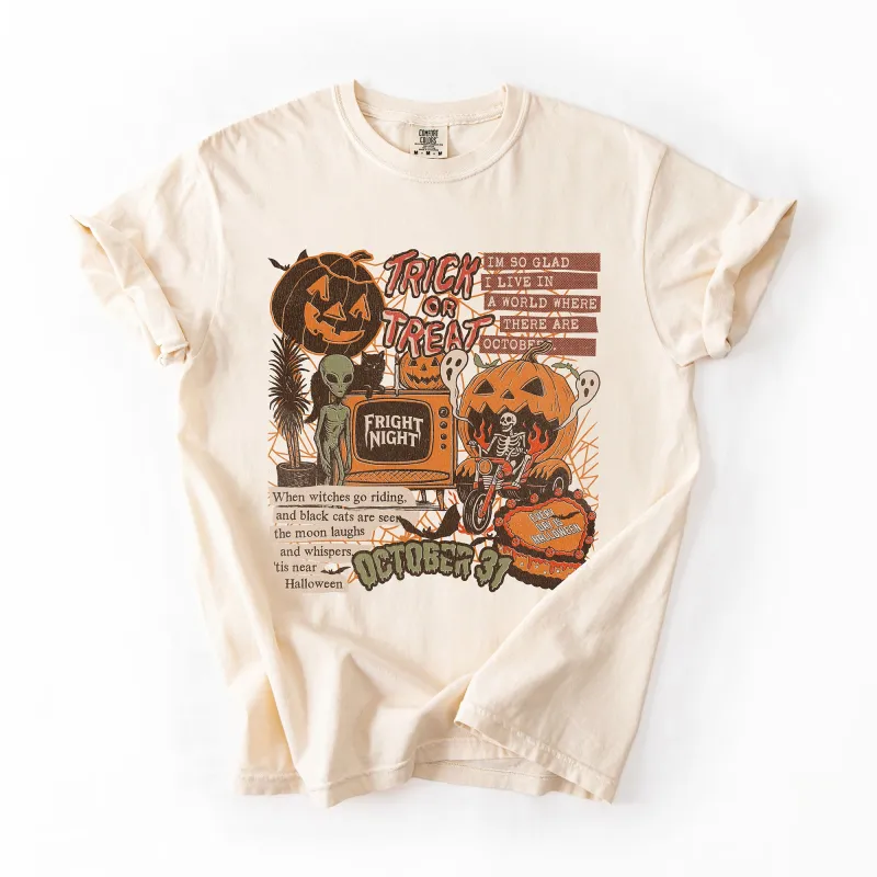Vintage Halloween Collage PNG Retro October 31 Distressed, Comfort Colors T-Shirt sold by Refinery Number One