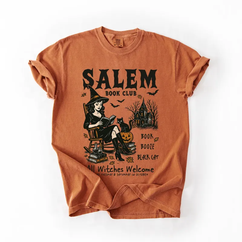 Salem Book Club, Rocking Chair, Retro, Classic, Vintage, Halloween, Reading, Books, Comfort Colors T-Shirt sold by Refinery Number One