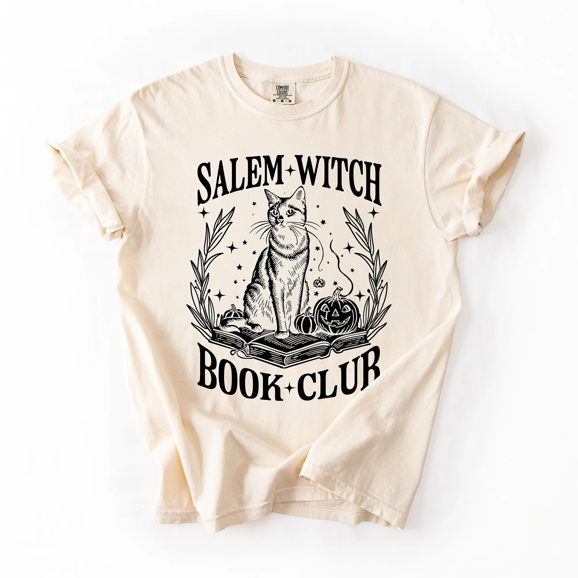 Salem Book Club, Cat, Retro, Classic, Vintage, Halloween, Reading, Books, Comfort Colors T-Shirt sold by Refinery Number One product image thumbnail 4