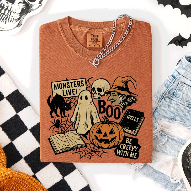 Retro Halloween, Monsters, Witch, Creepy, Comfort Colors T-Shirt sold by Refinery Number One