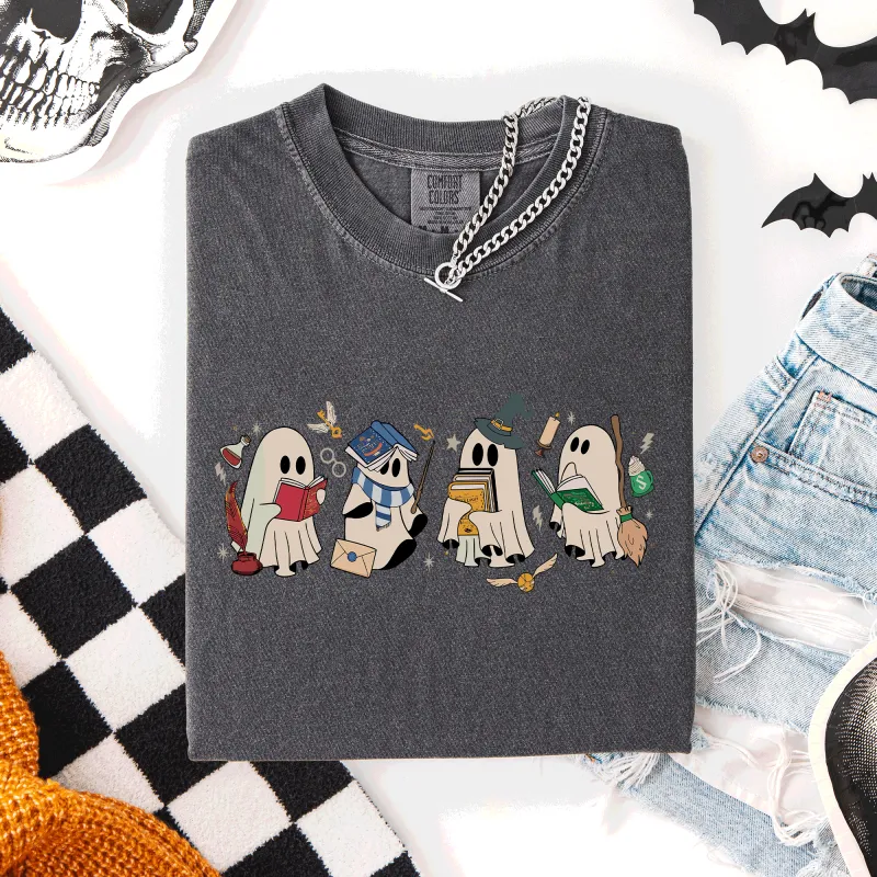 Reading Ghosts, Witches, Wizards, Halloween, Trending Graphic Tee, Comfort Colors T-Shirt sold by Refinery Number One