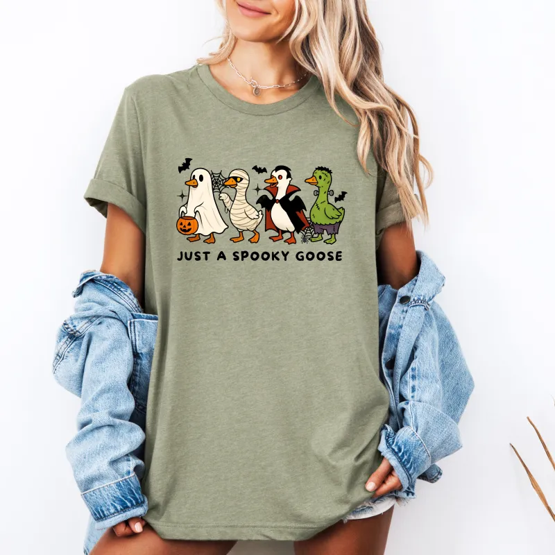 Just A Spooky Goose, Dracula, Vampire, Ghost, Mummy, Halloween, Funny, Tshirt sold by Refinery Number One