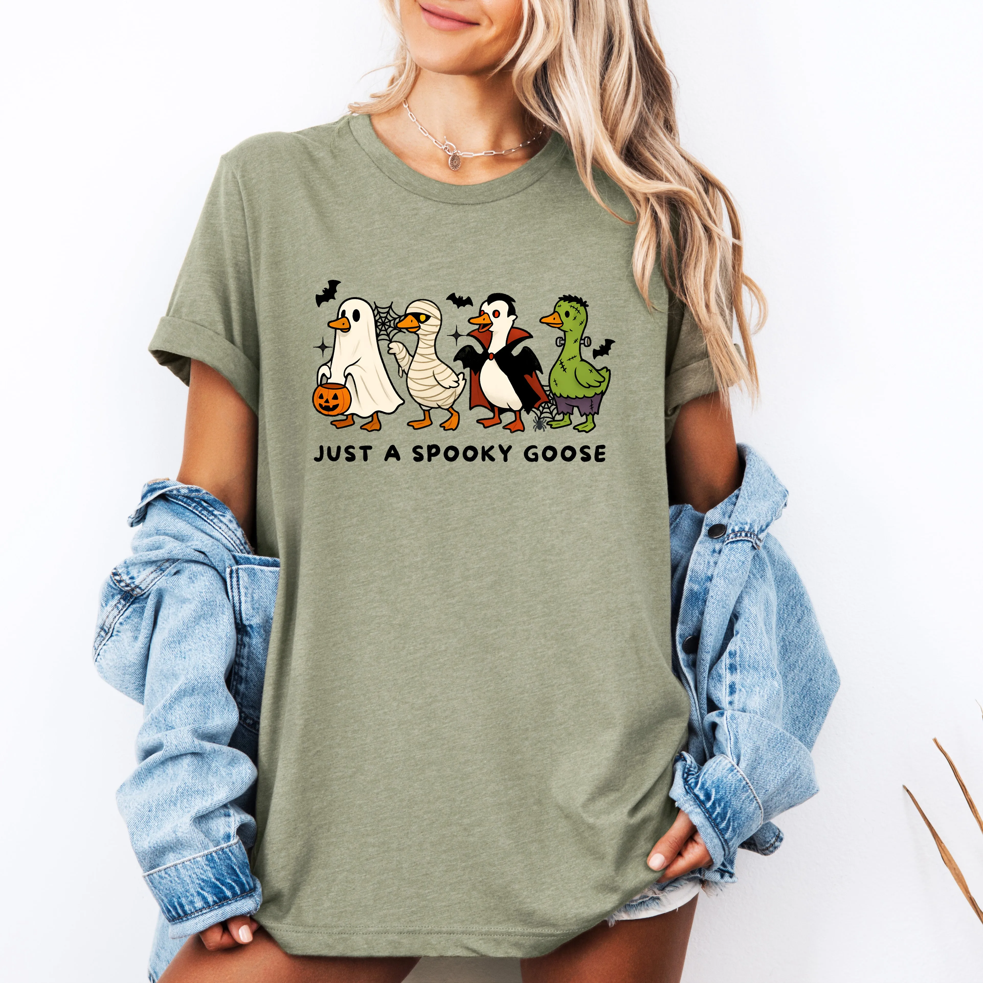 Just A Spooky Goose, Dracula, Vampire, Ghost, Mummy, Halloween, Funny, Tshirt sold by Refinery Number One