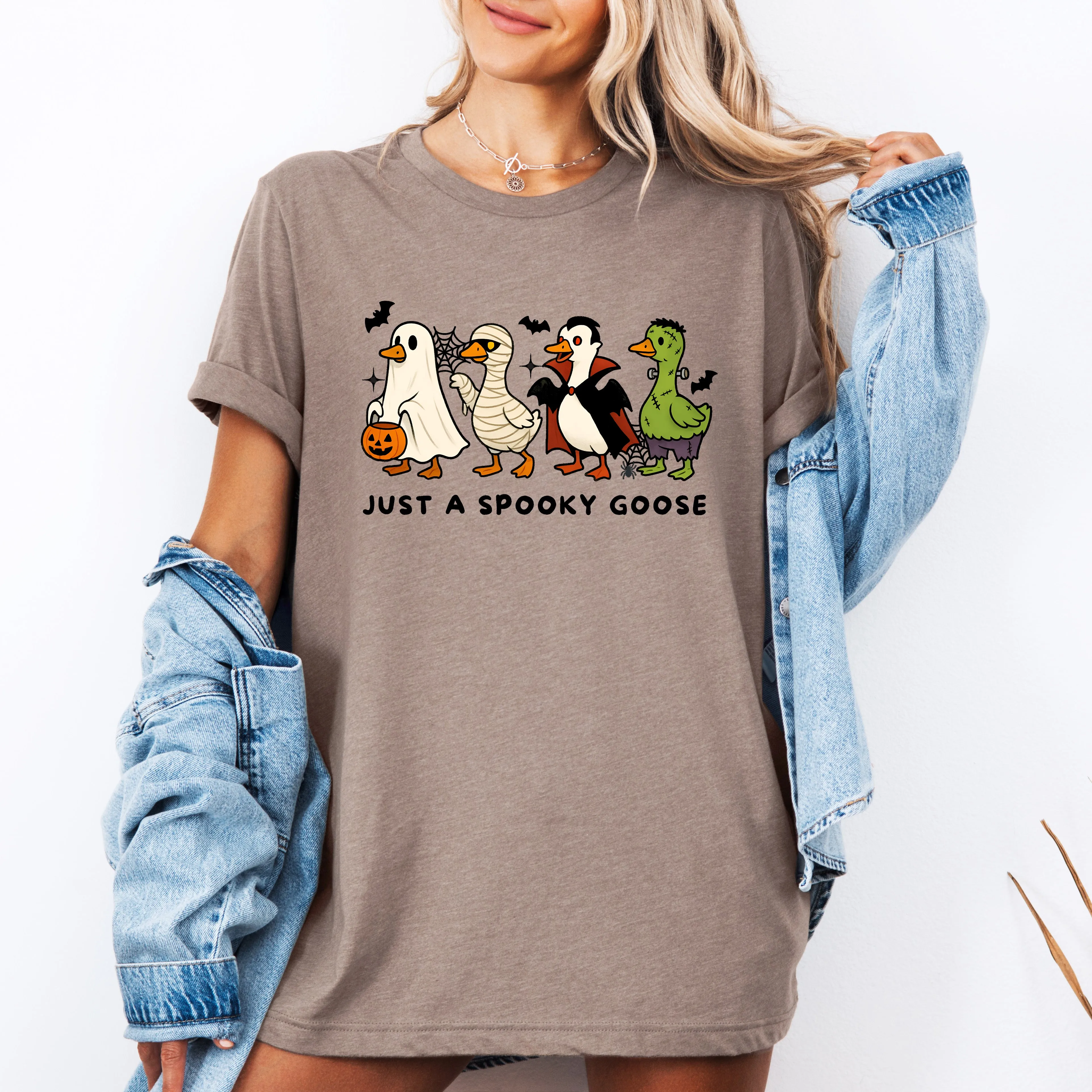 Just A Spooky Goose, Dracula, Vampire, Ghost, Mummy, Halloween, Funny, Tshirt sold by Refinery Number One product image thumbnail 2