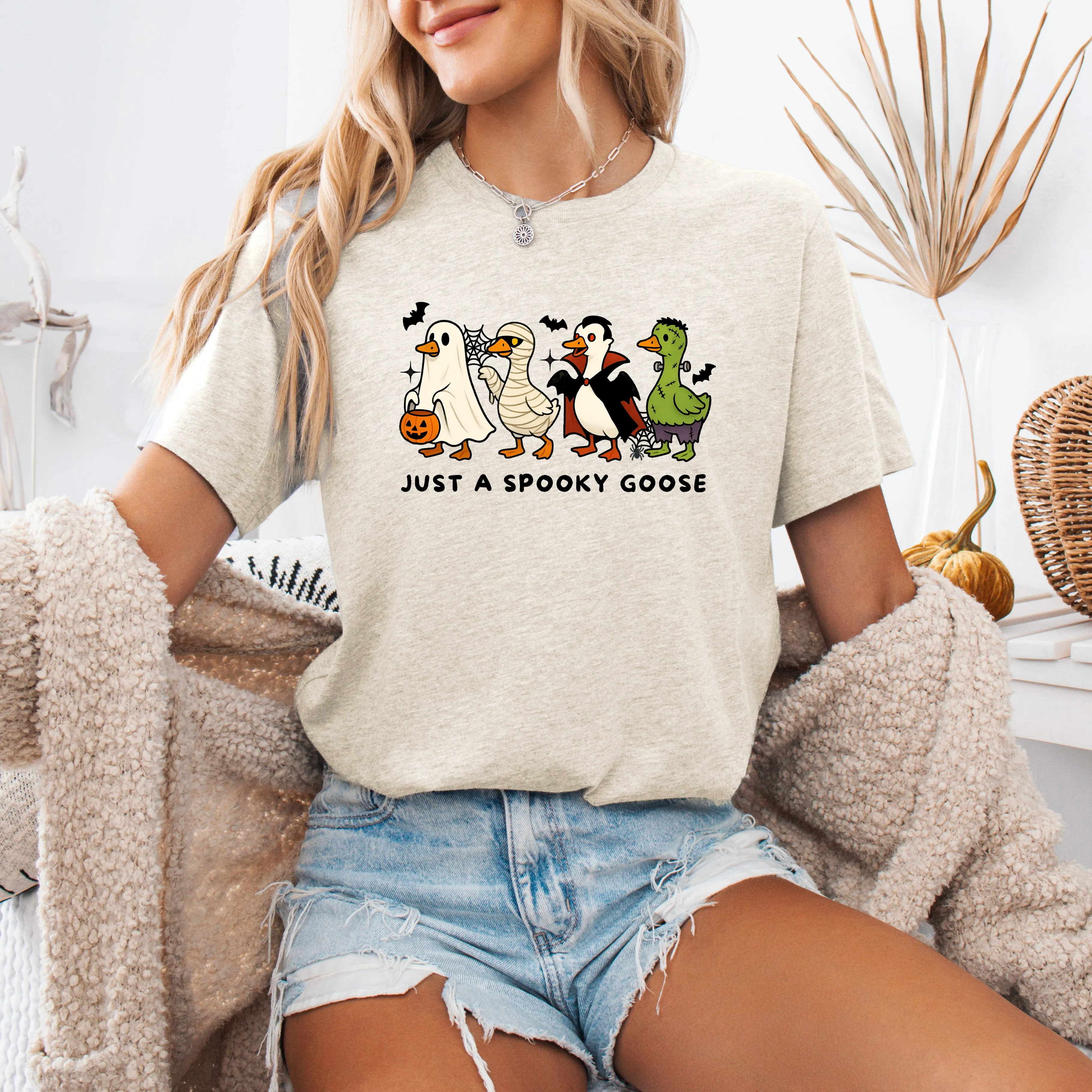 Just A Spooky Goose, Dracula, Vampire, Ghost, Mummy, Halloween, Funny, Tshirt sold by Refinery Number One product image thumbnail 3