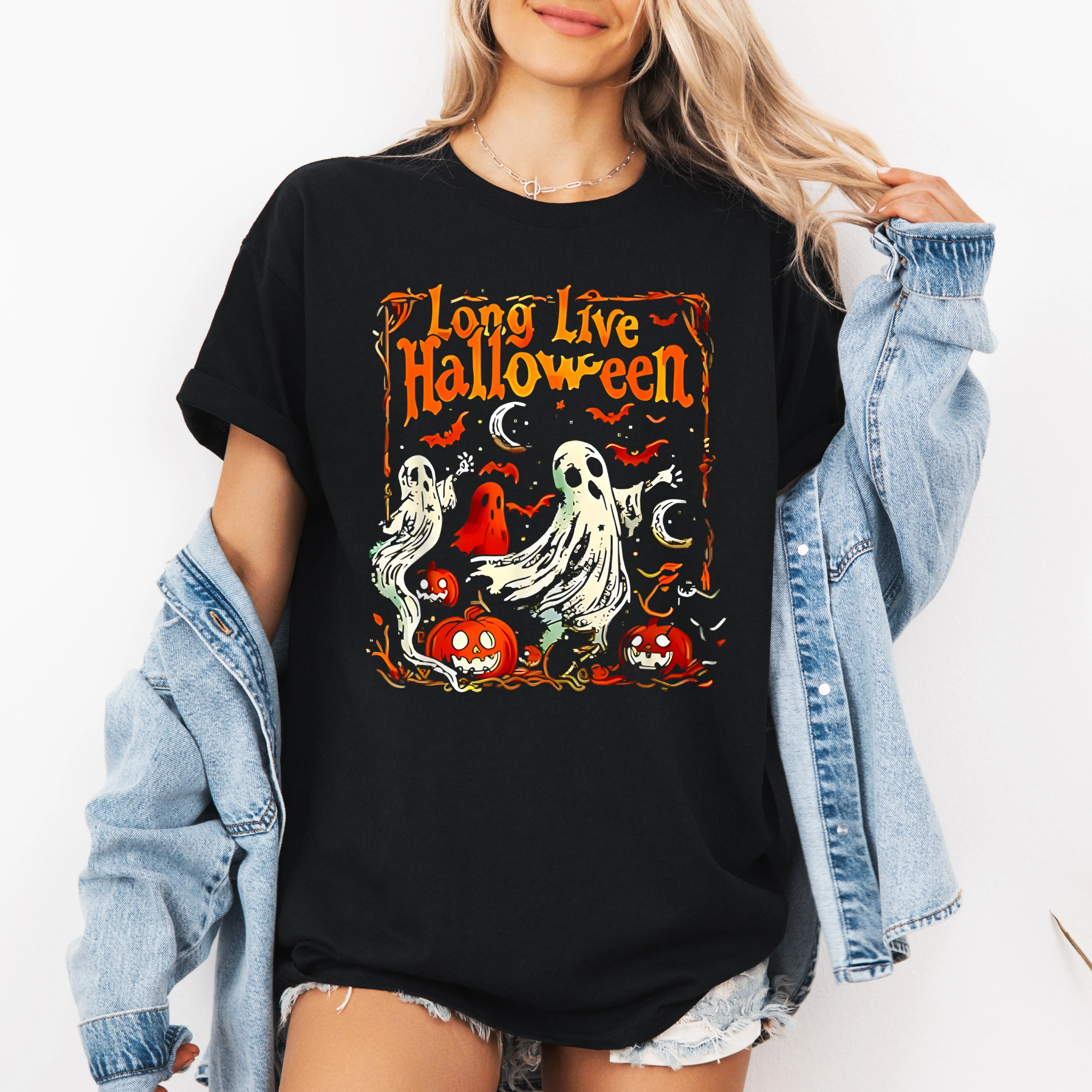 Long Live Halloween, Pumpkin, Classic, Vintage, Ghosts, Tshirt sold by Refinery Number One