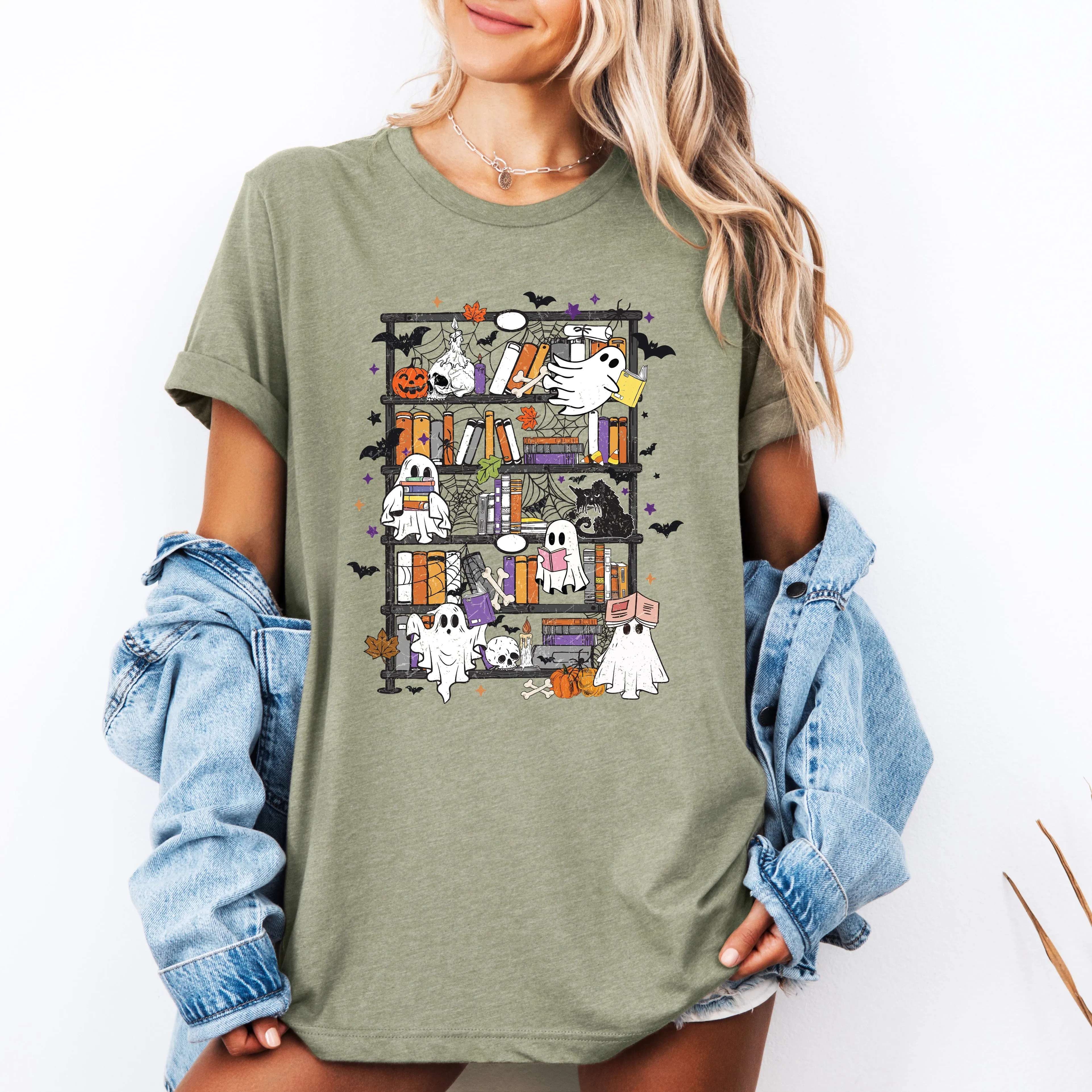 Reading Ghosts Bookish Library Spooky Halloween BookTok Lovers Limited Edition Graphic Tee sold by Refinery Number One