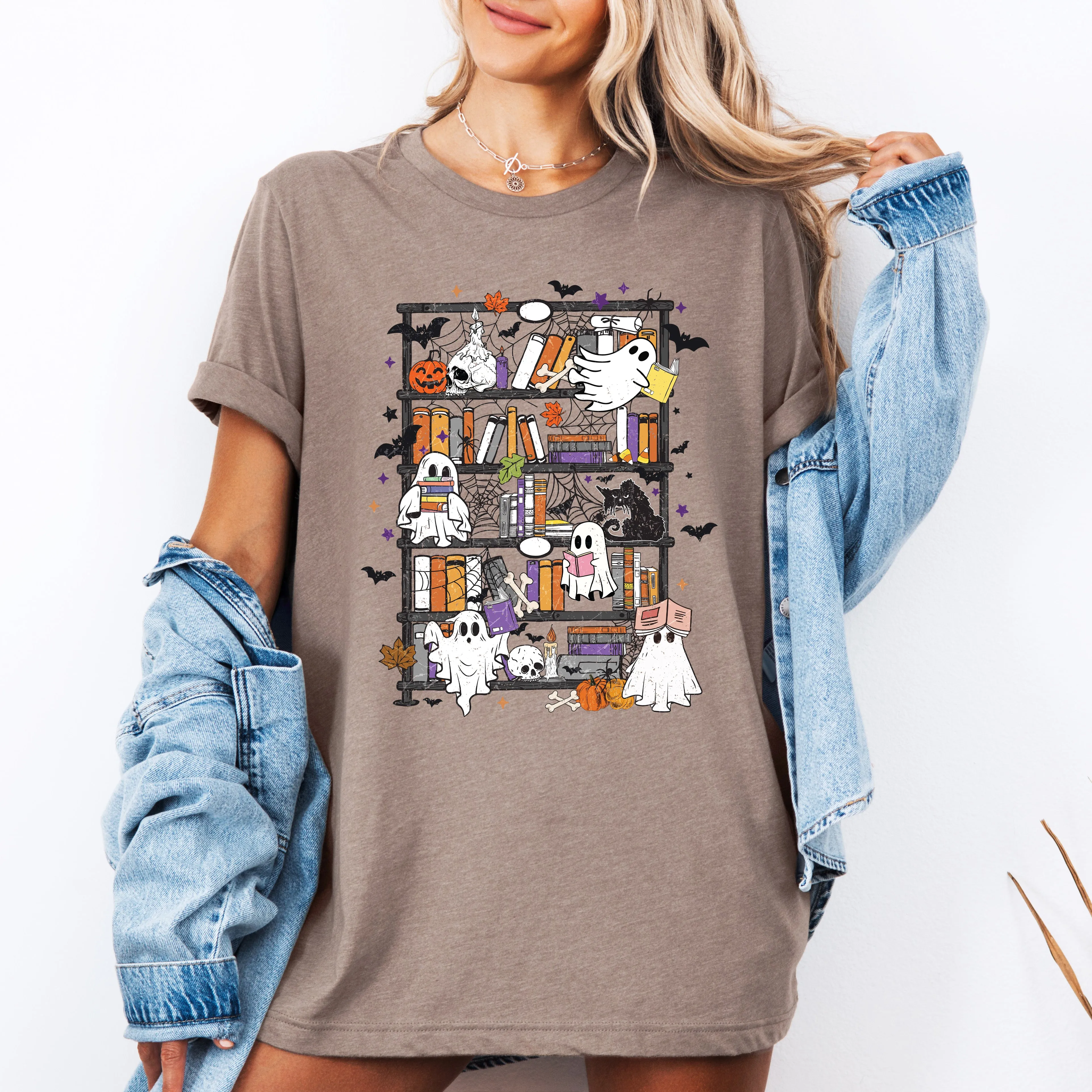Reading Ghosts Bookish Library Spooky Halloween BookTok Lovers Limited Edition Graphic Tee sold by Refinery Number One product image thumbnail 4