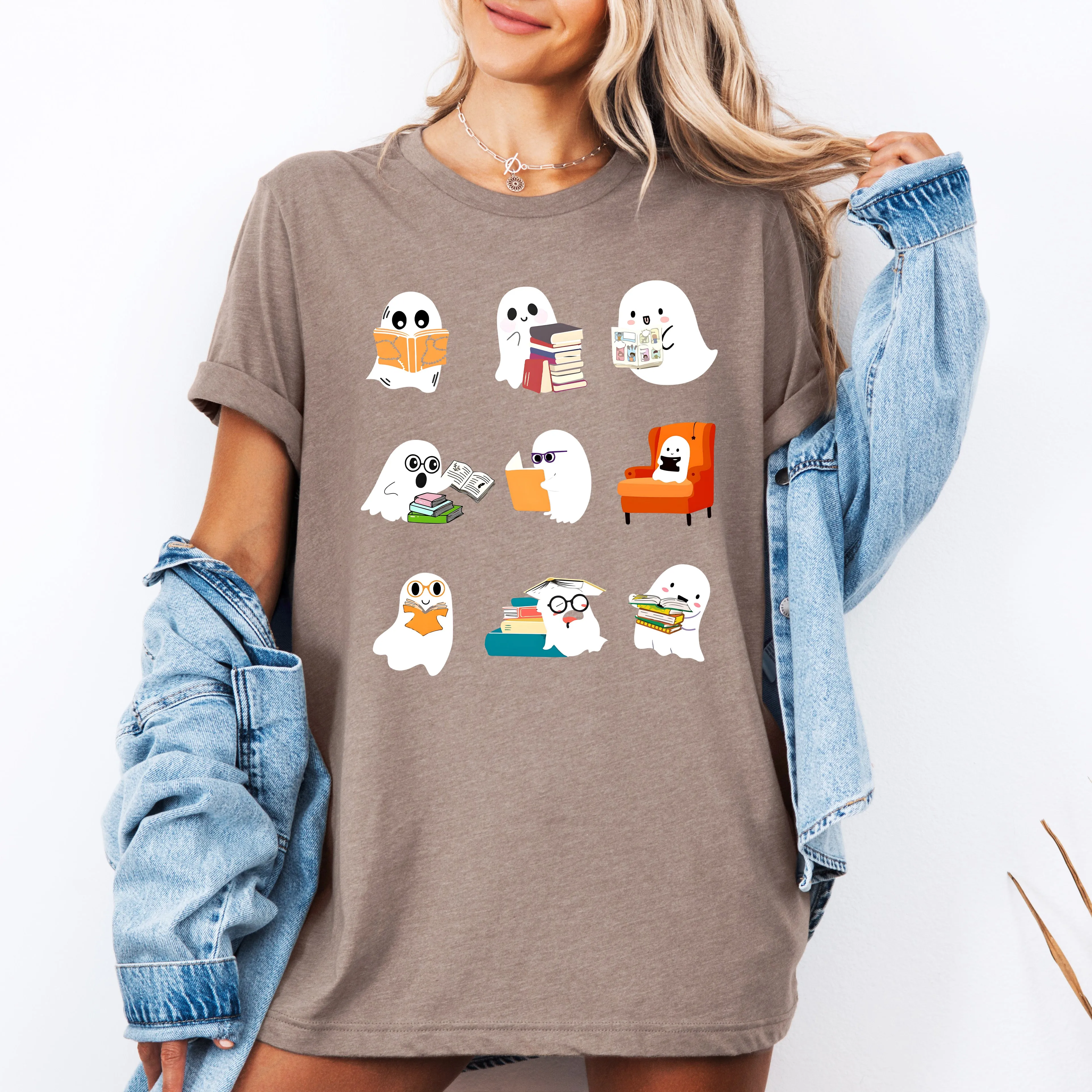 Reading Ghosts, Halloween, Library, Books, Tshirt sold by Refinery Number One product image thumbnail 2