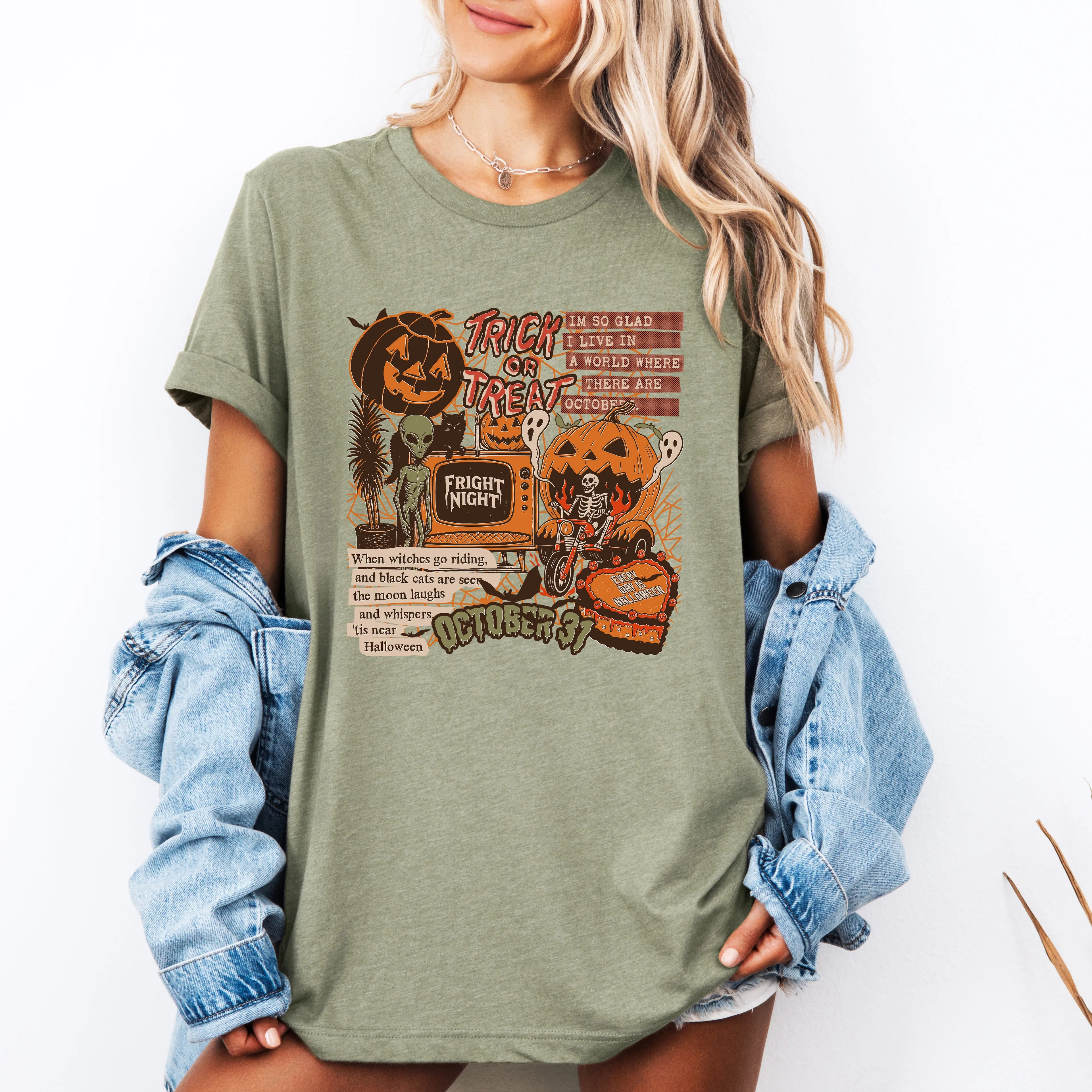Retro Trick Or Treat, Creep, Halloween, Spooky, Vintage, Tshirt sold by Refinery Number One product image thumbnail 2