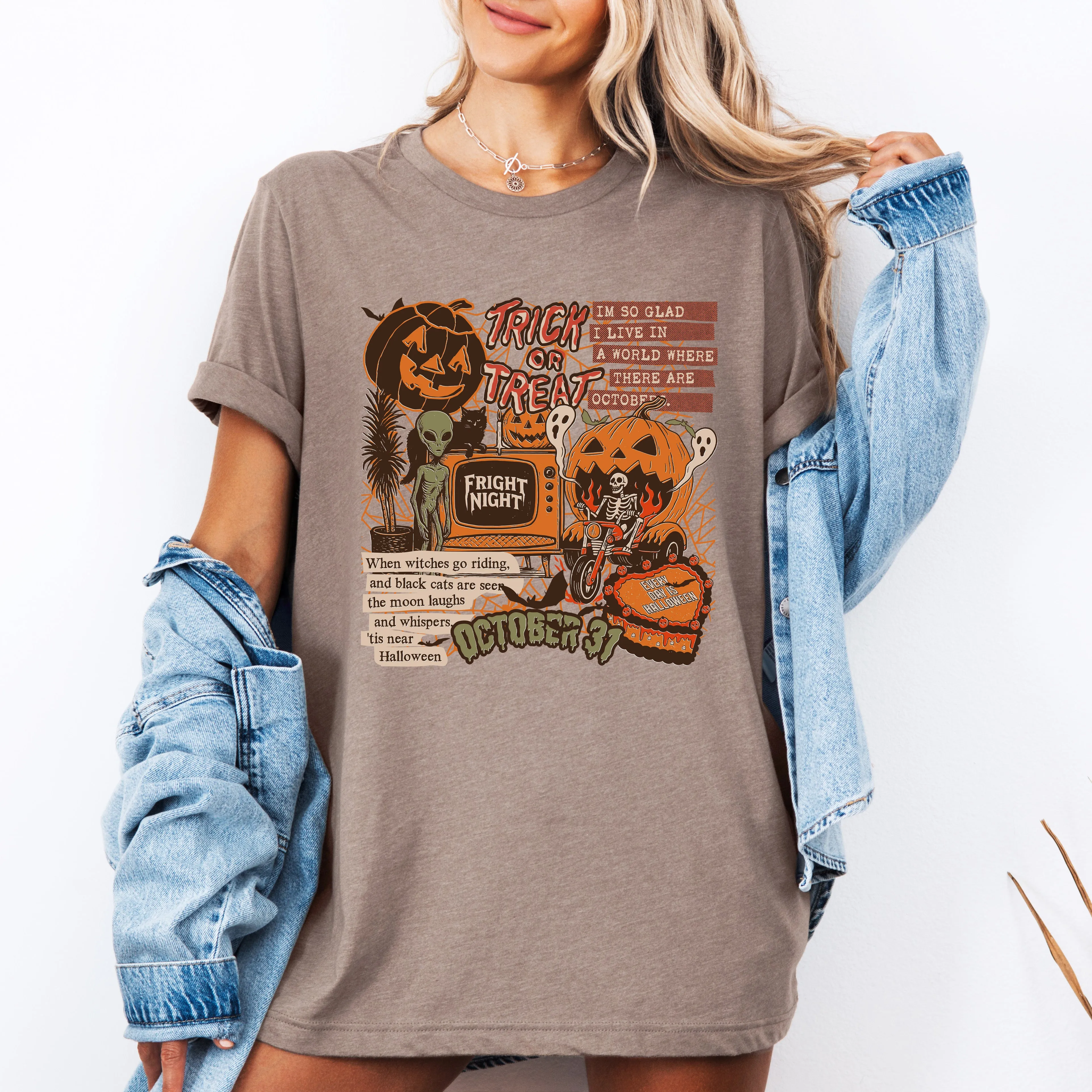 Retro Trick Or Treat, Creep, Halloween, Spooky, Vintage, Tshirt sold by Refinery Number One product image thumbnail 3