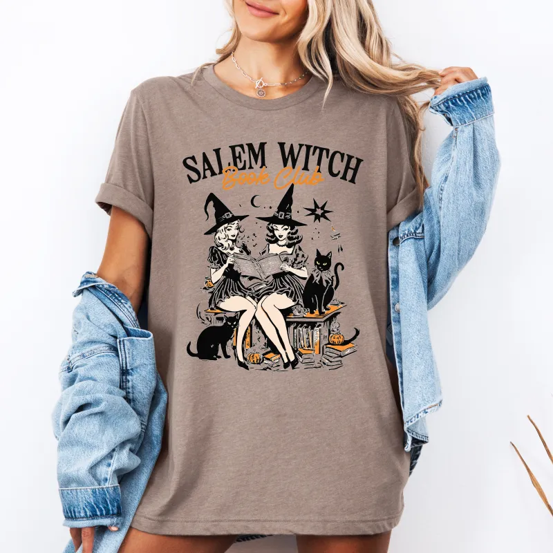 Salem Book Club, Cute Cats, Retro, Classic, Vintage, Halloween, Reading, Books, Tshirt sold by Refinery Number One