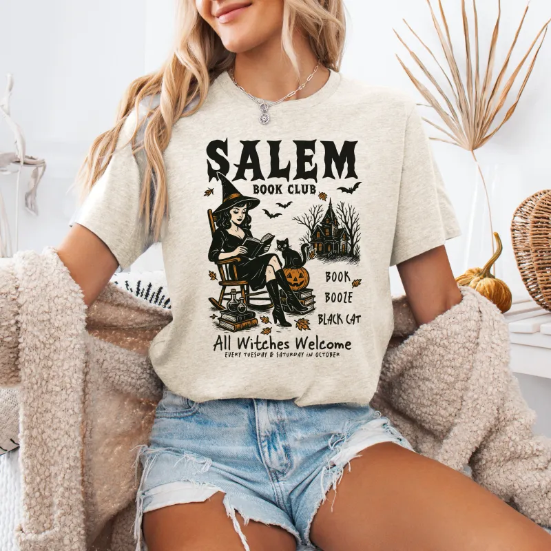 Salem Book Club, Rocking Chair, Retro, Classic, Vintage, Halloween, Reading, Books, Tshirt sold by Refinery Number One