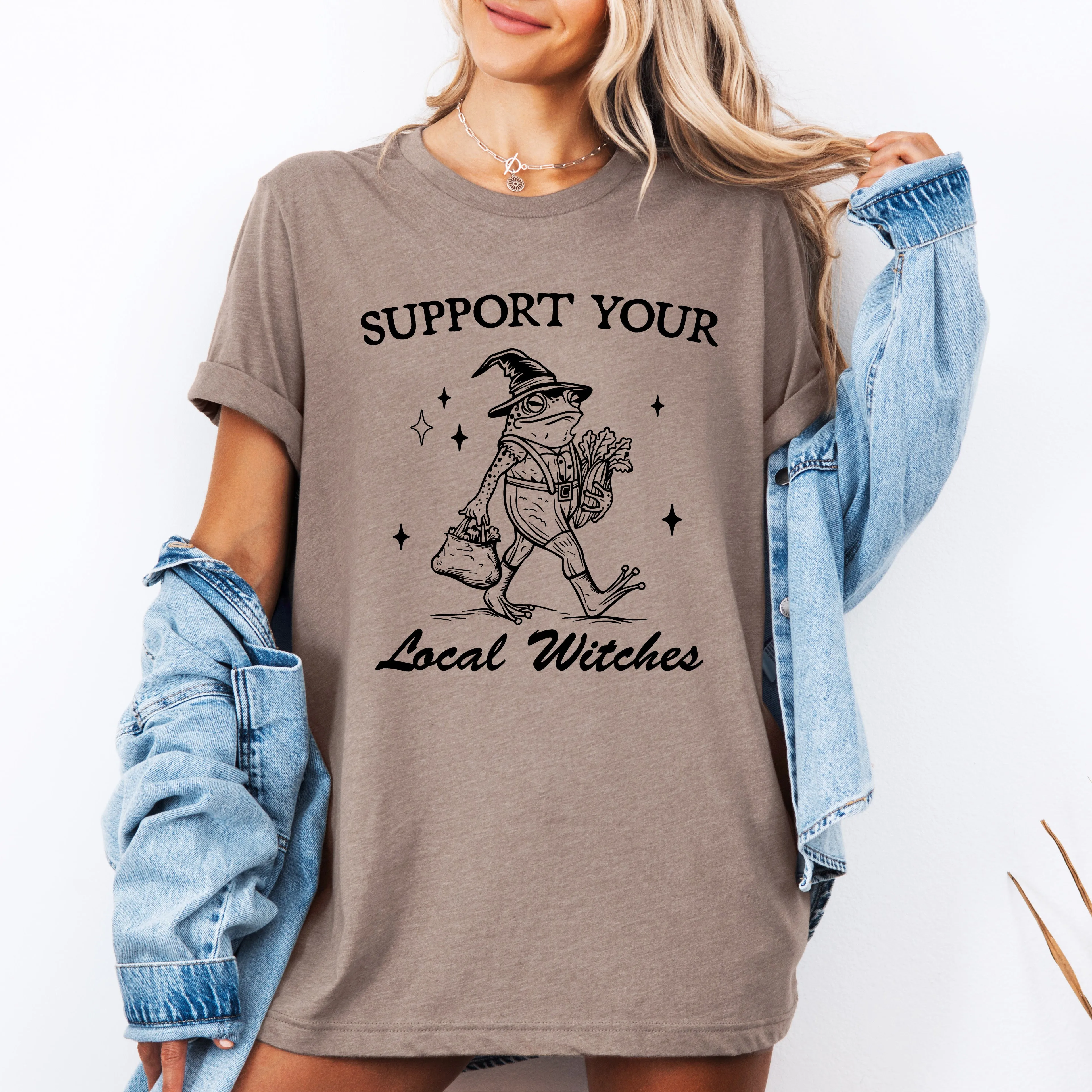 Support Your Local Witches, Frog, Halloween, Witchy, Spooky, Tshirt sold by Refinery Number One product image thumbnail 3