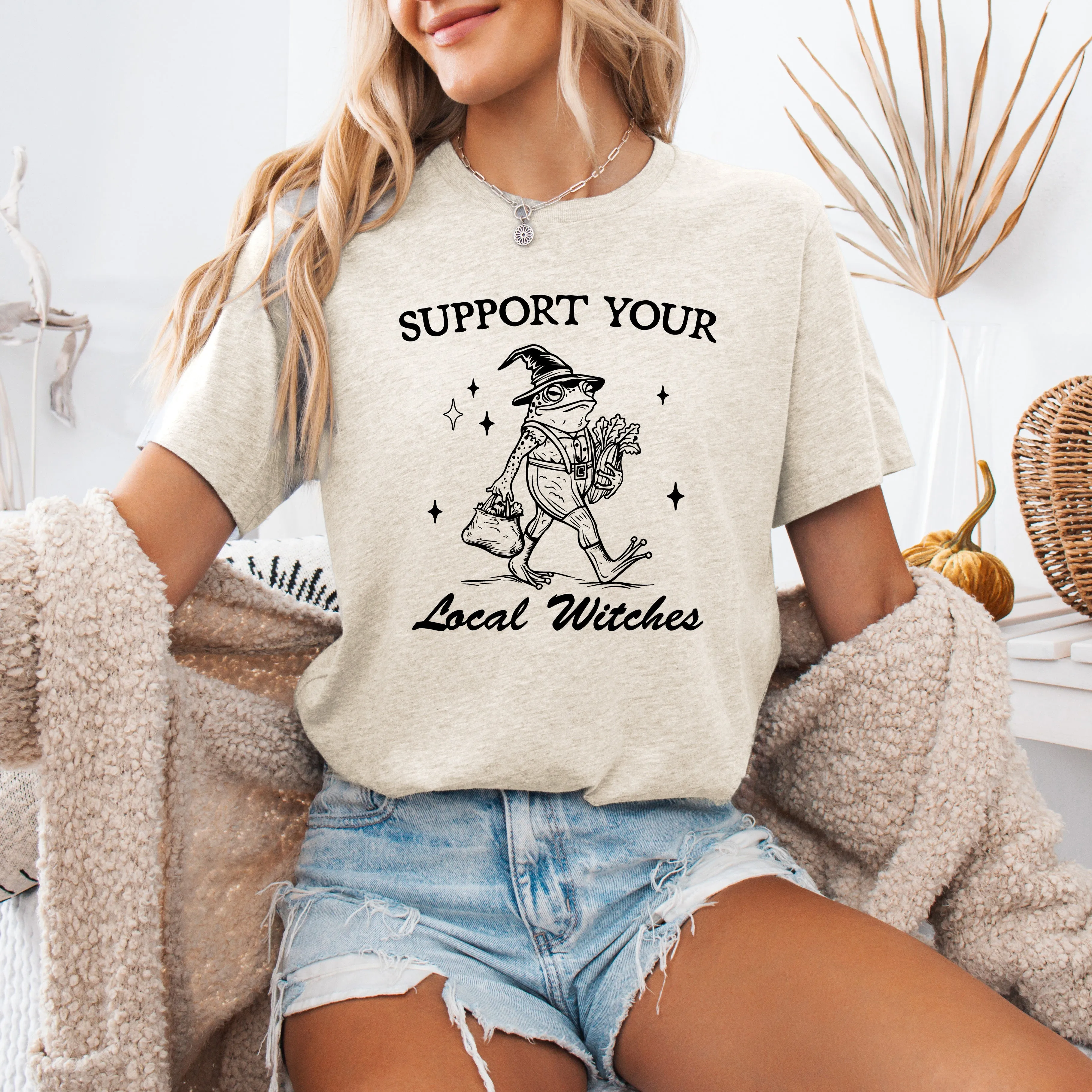 Support Your Local Witches, Frog, Halloween, Witchy, Spooky, Tshirt sold by Refinery Number One