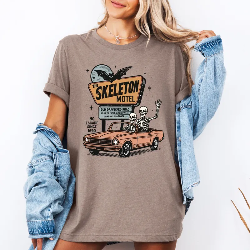 The Skeleton Motel, Spooky, Halloween, Tshirt sold by Refinery Number One